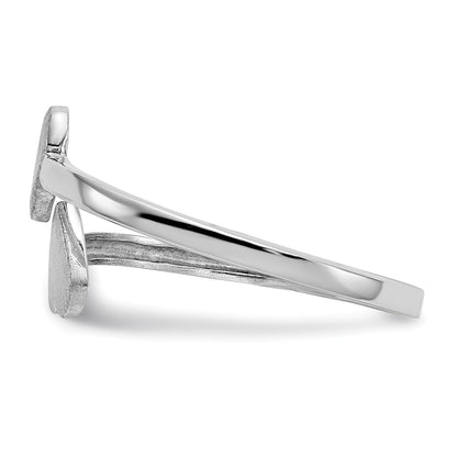 14k White Gold Double Heart Toe Ring