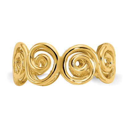 14k Scroll Toe Ring