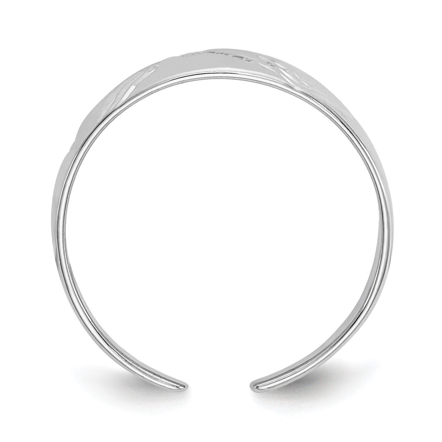 14k White Gold Diamond-cut Fancy Toe Ring