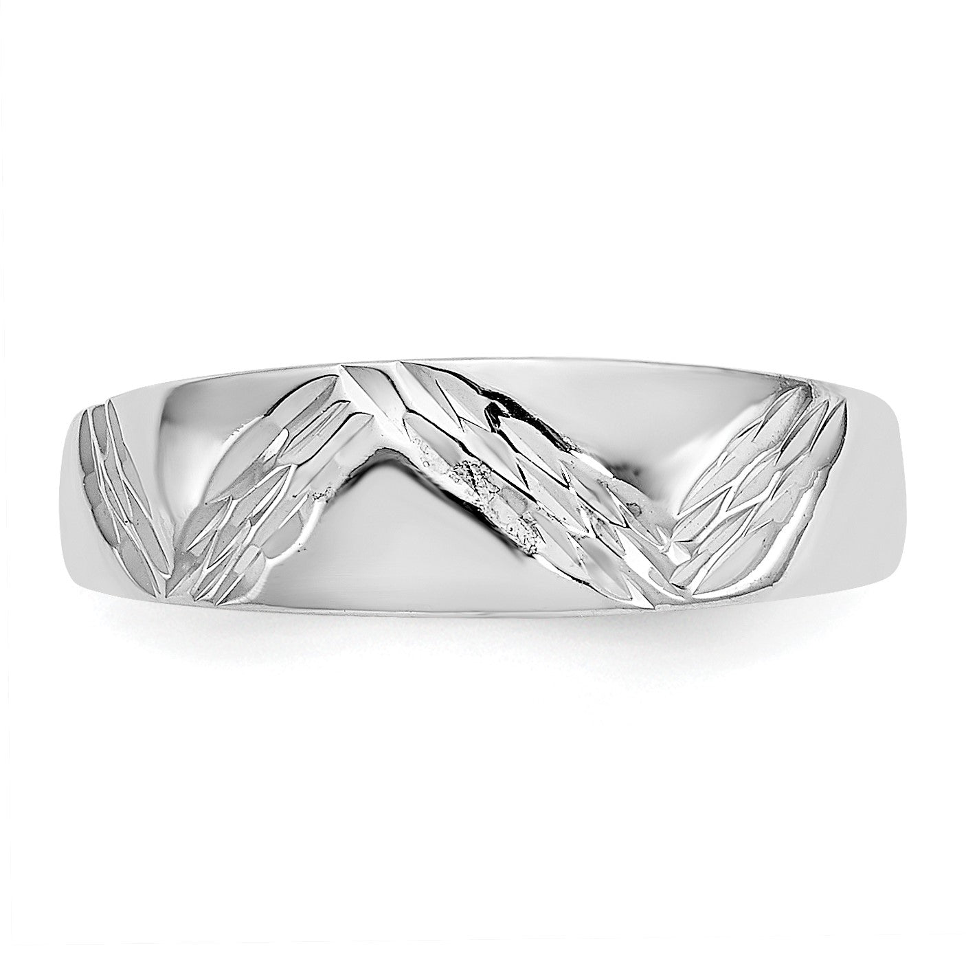 14k White Gold Diamond-cut Fancy Toe Ring