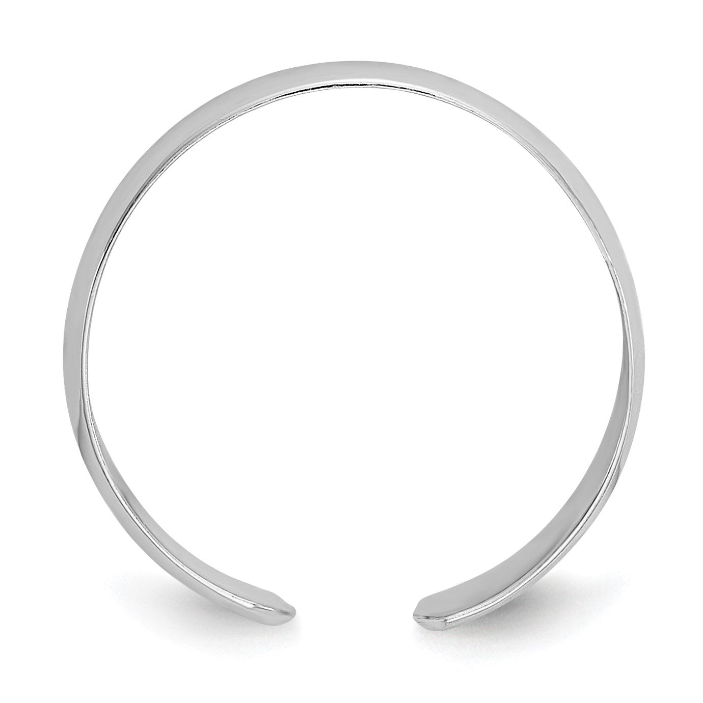 14k White Gold High Polished 2.5mm Band Toe Ring