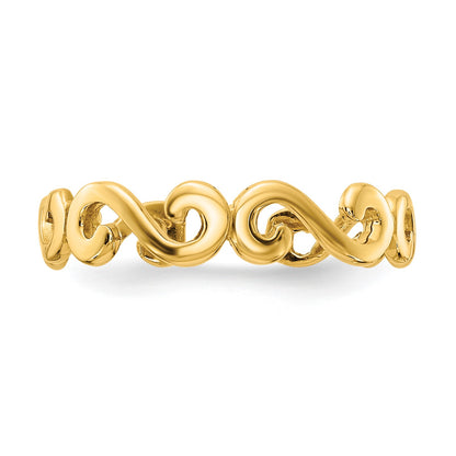 14k Swirl Toe Ring