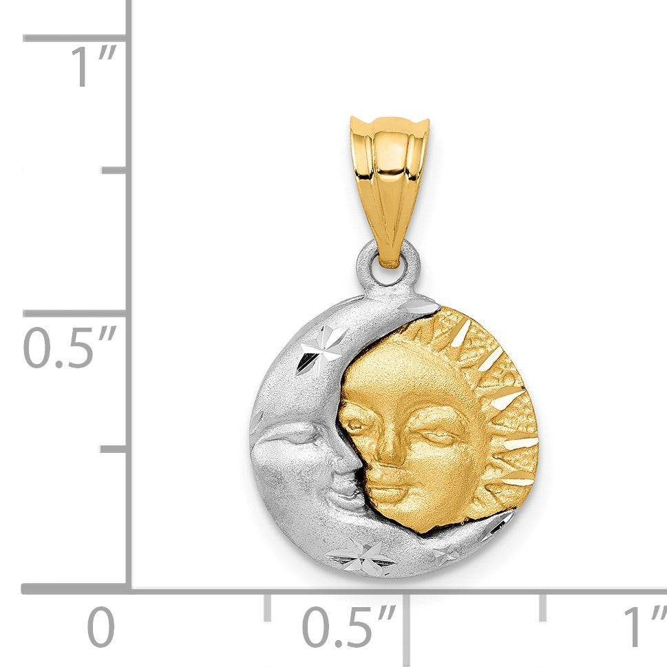 14k Two-tone Sun and Moon Charm