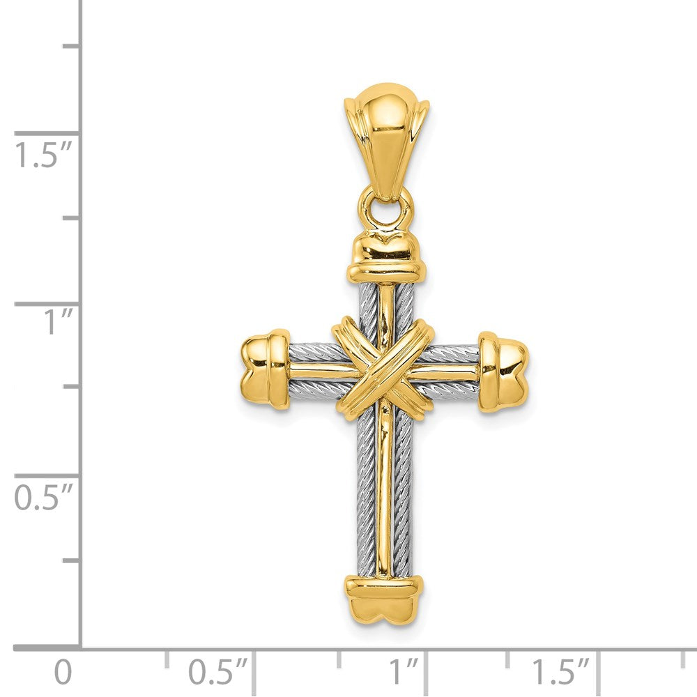 14k Two-tone Cross Pendant