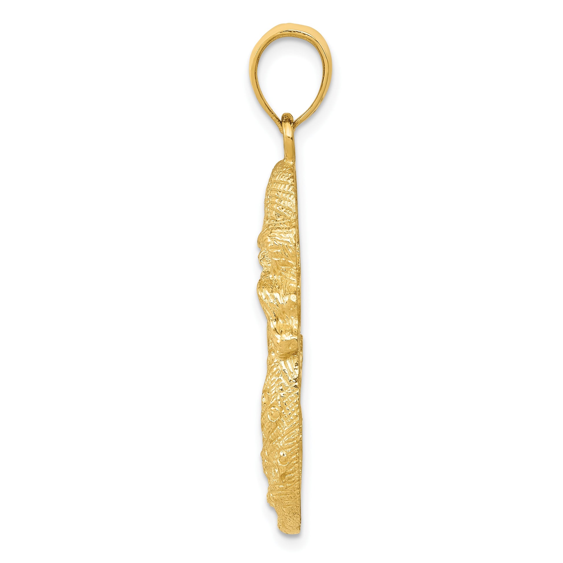 14k Solid Satin and Polished Mother Holding Child Charm