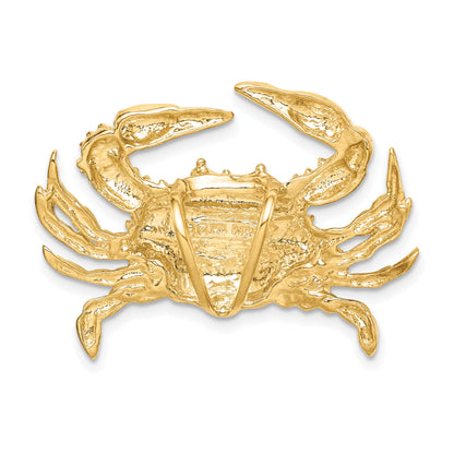 14k Large Blue Crab Omega Slide