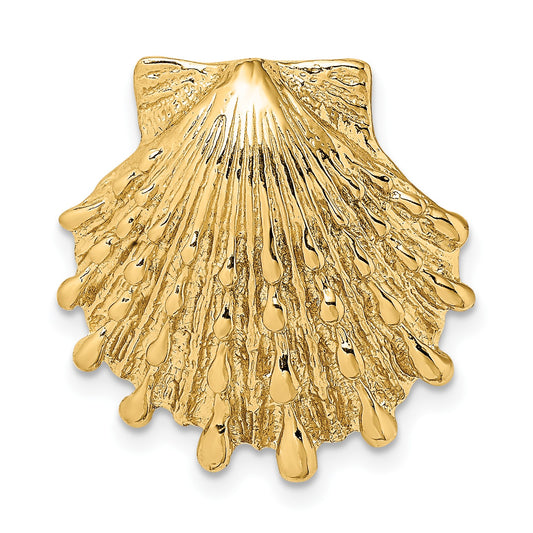 14k Small Lion's Paw Shell Omega Slide