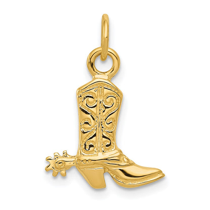 14k 3-D Cowboy Boot with Spur Pendant