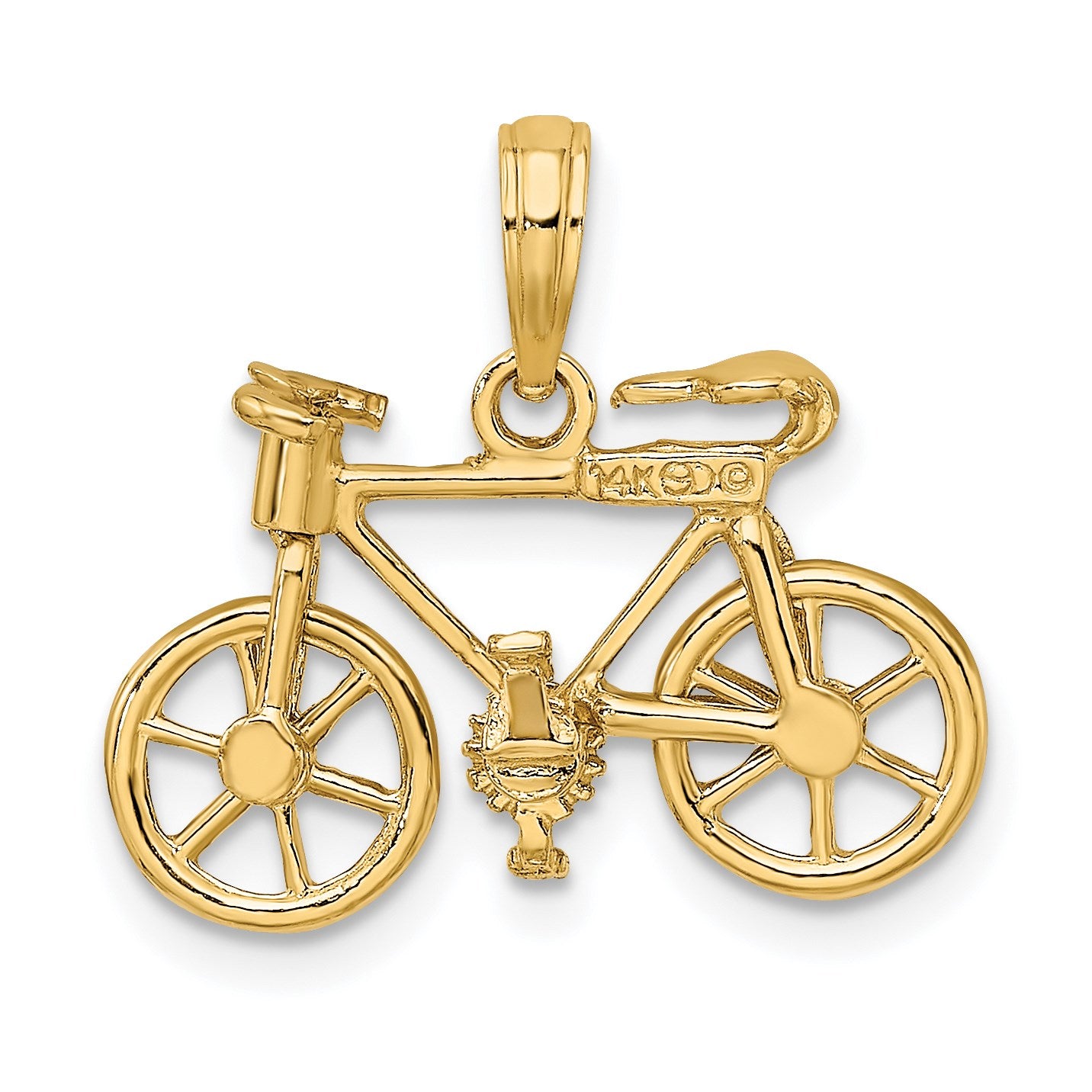 14k 3-D Bicycle with Moveable Pedals and Wheels Charm