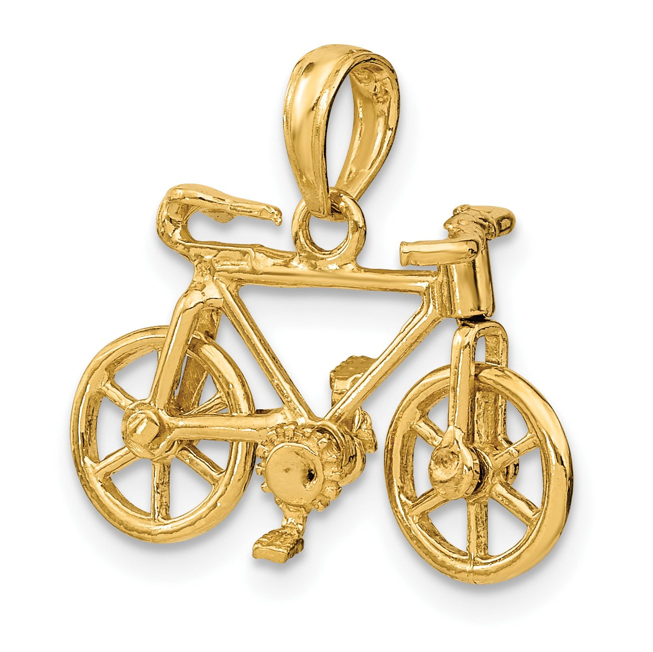 14k 3-D Bicycle with Moveable Pedals and Wheels Charm
