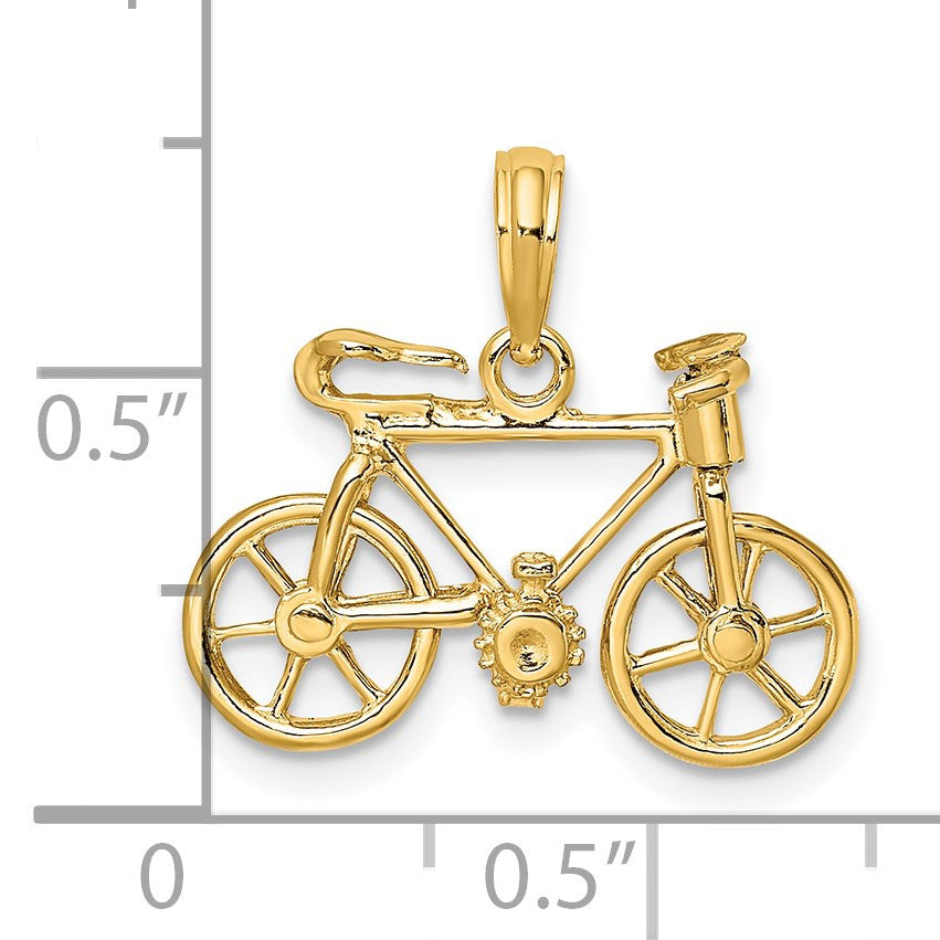 14k 3-D Bicycle with Moveable Pedals and Wheels Charm