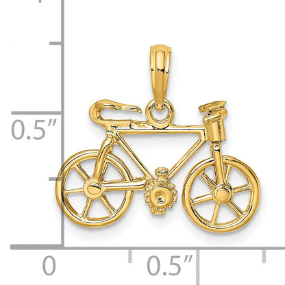 14k 3-D Bicycle with Moveable Pedals and Wheels Charm