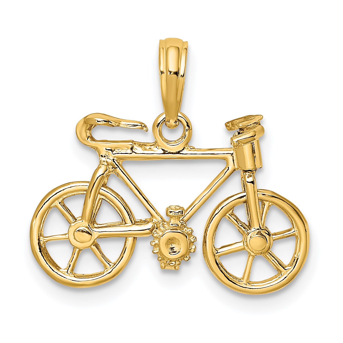 14k 3-D Bicycle with Moveable Pedals and Wheels Charm