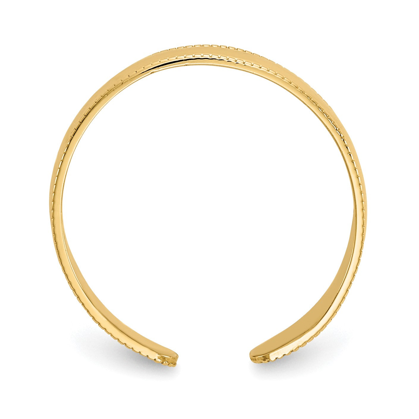 14K Adjustable 3mm Milgrain Band Toe Ring