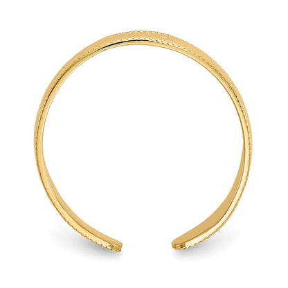14K Adjustable 3mm Milgrain Band Toe Ring