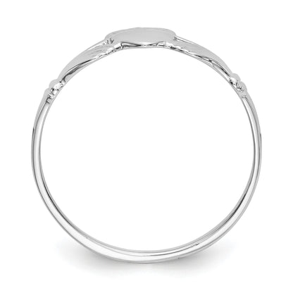 14k White Gold Ladies Claddagh Ring