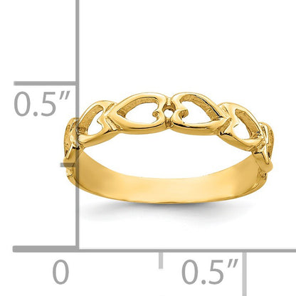 14k Open Hearts Size 3 Baby / Childs Ring