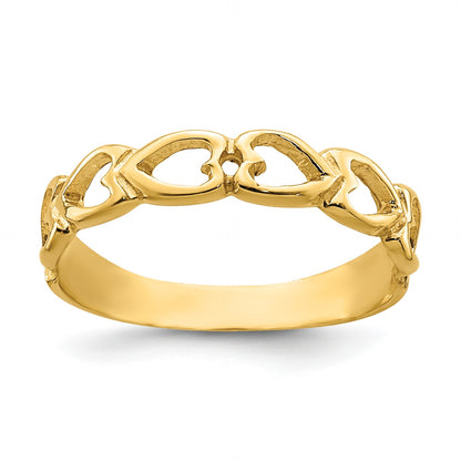 14k Open Hearts Size 3 Baby / Childs Ring