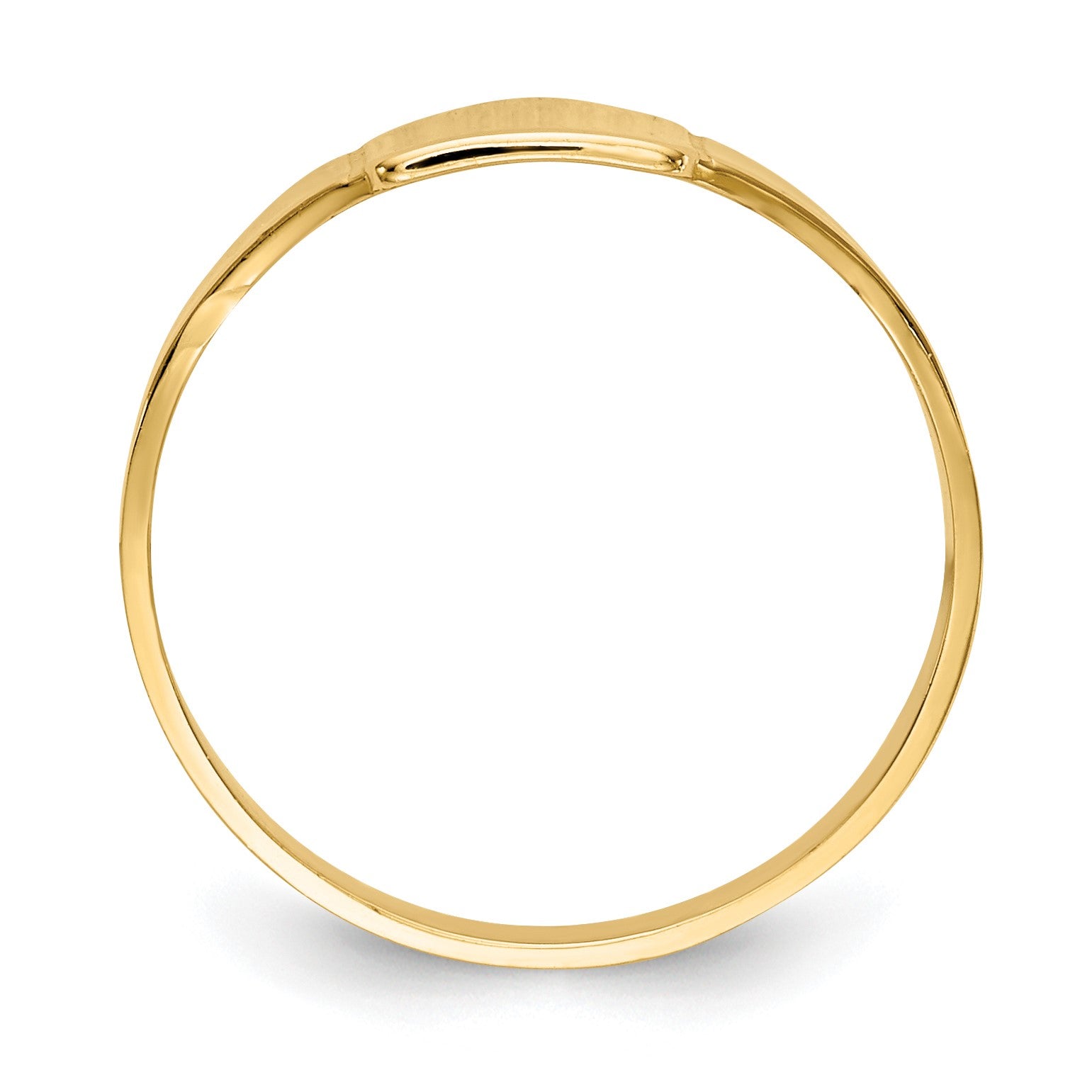 14k Polished 6.5x6.5mm Closed Back Size 4 Childs Square Signet Ring