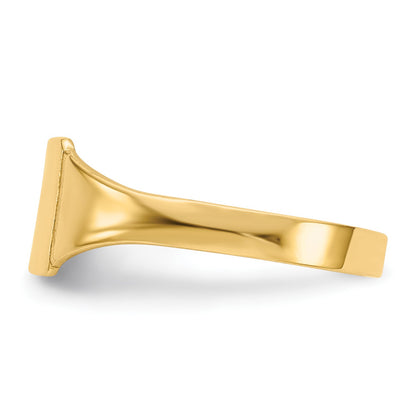 14k Polished 6.5x6.5mm Closed Back Size 4 Childs Square Signet Ring