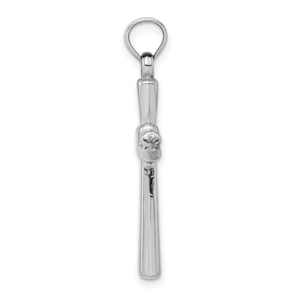 14k White Gold Hollow -X- Center Cross Pendant