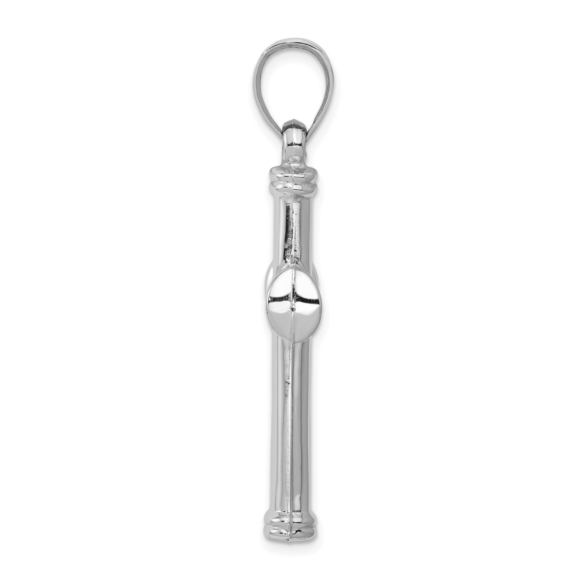 14k White Gold Hollow Cross Pendant