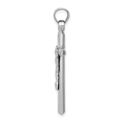 14k White Gold Crucifix Pendant