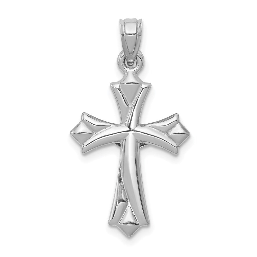 14K White Gold Reversible Crucifix Pendant