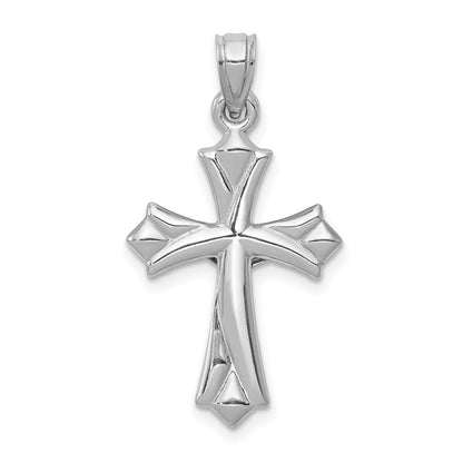 14K White Gold Reversible Crucifix Pendant