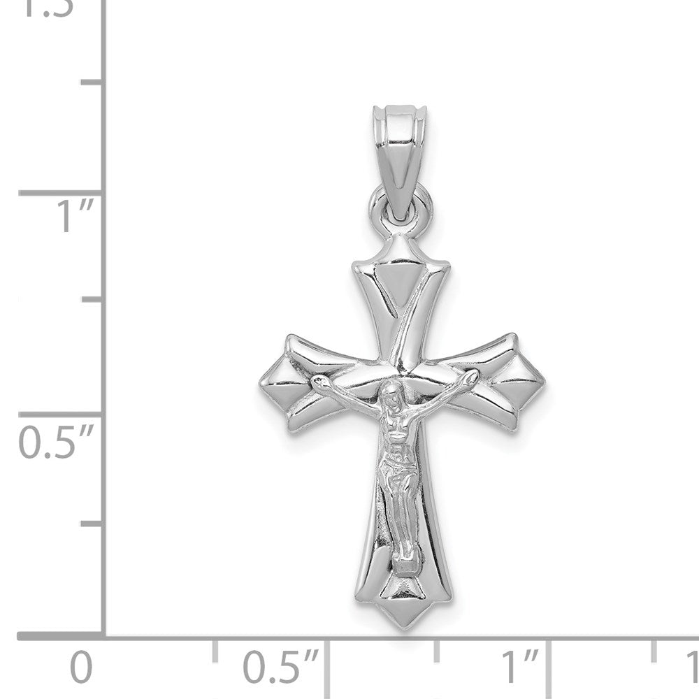 14K White Gold Reversible Crucifix Pendant