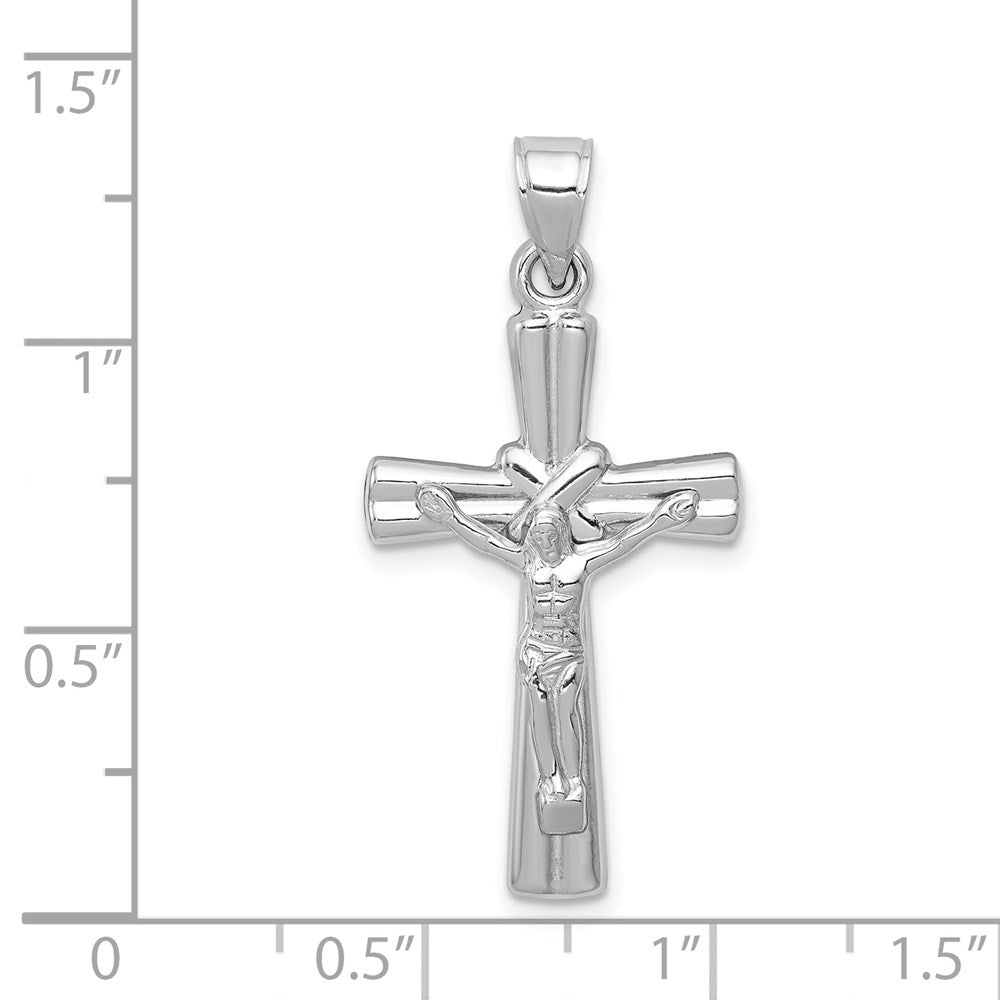 14K White Gold Reversible Crucifix Pendant