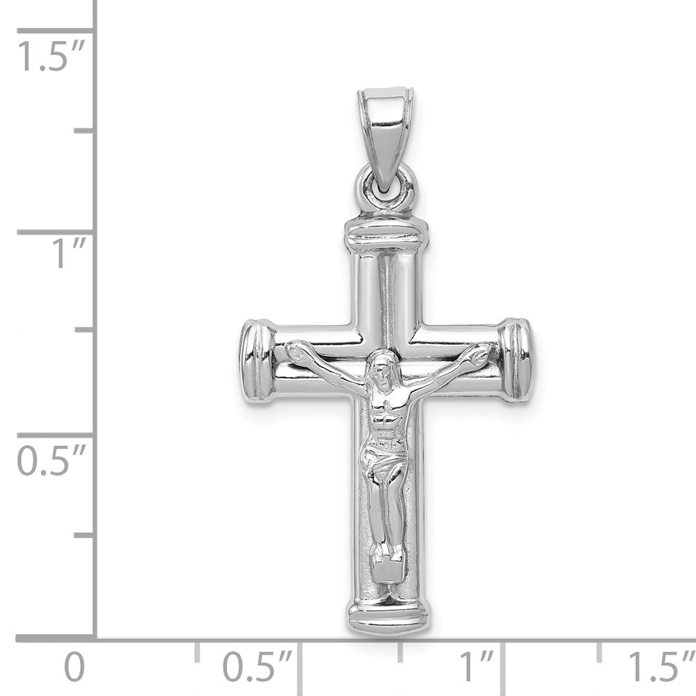 14K White Gold Reversible Crucifix Pendant