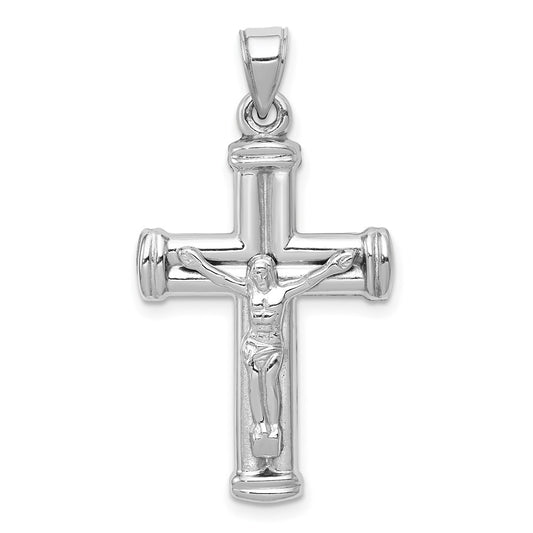 14K White Gold Reversible Crucifix Pendant