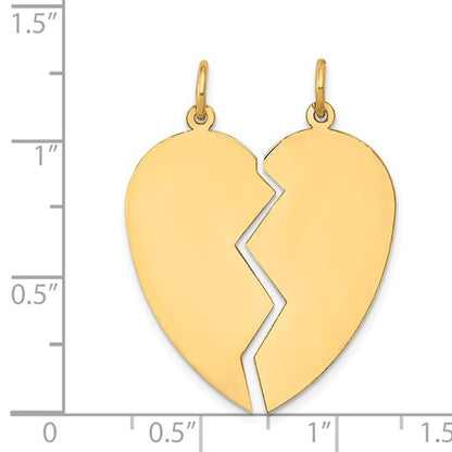14K 2-piece Engravable 24mm Heart Charm Set