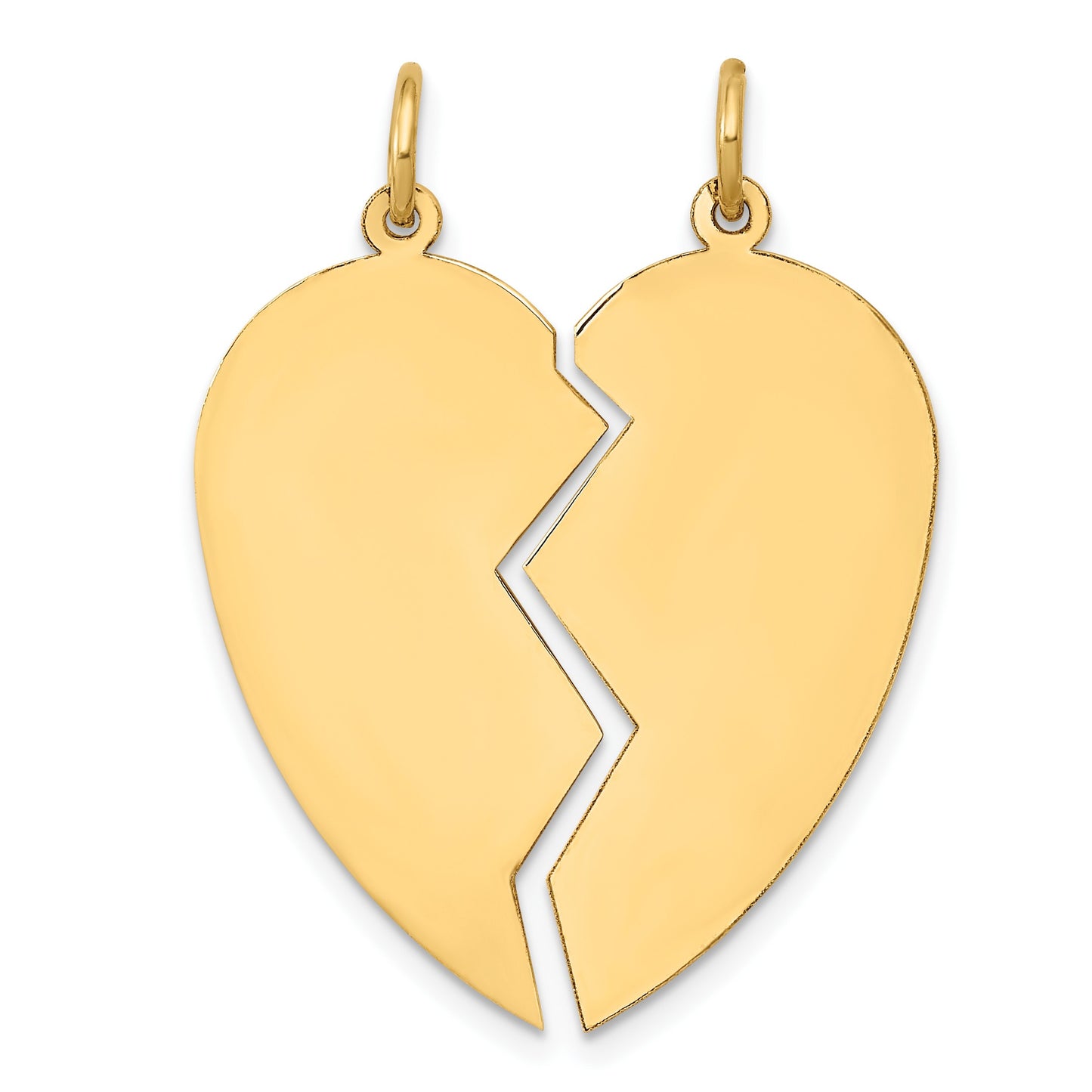14K 2-piece Engravable 24mm Heart Charm Set