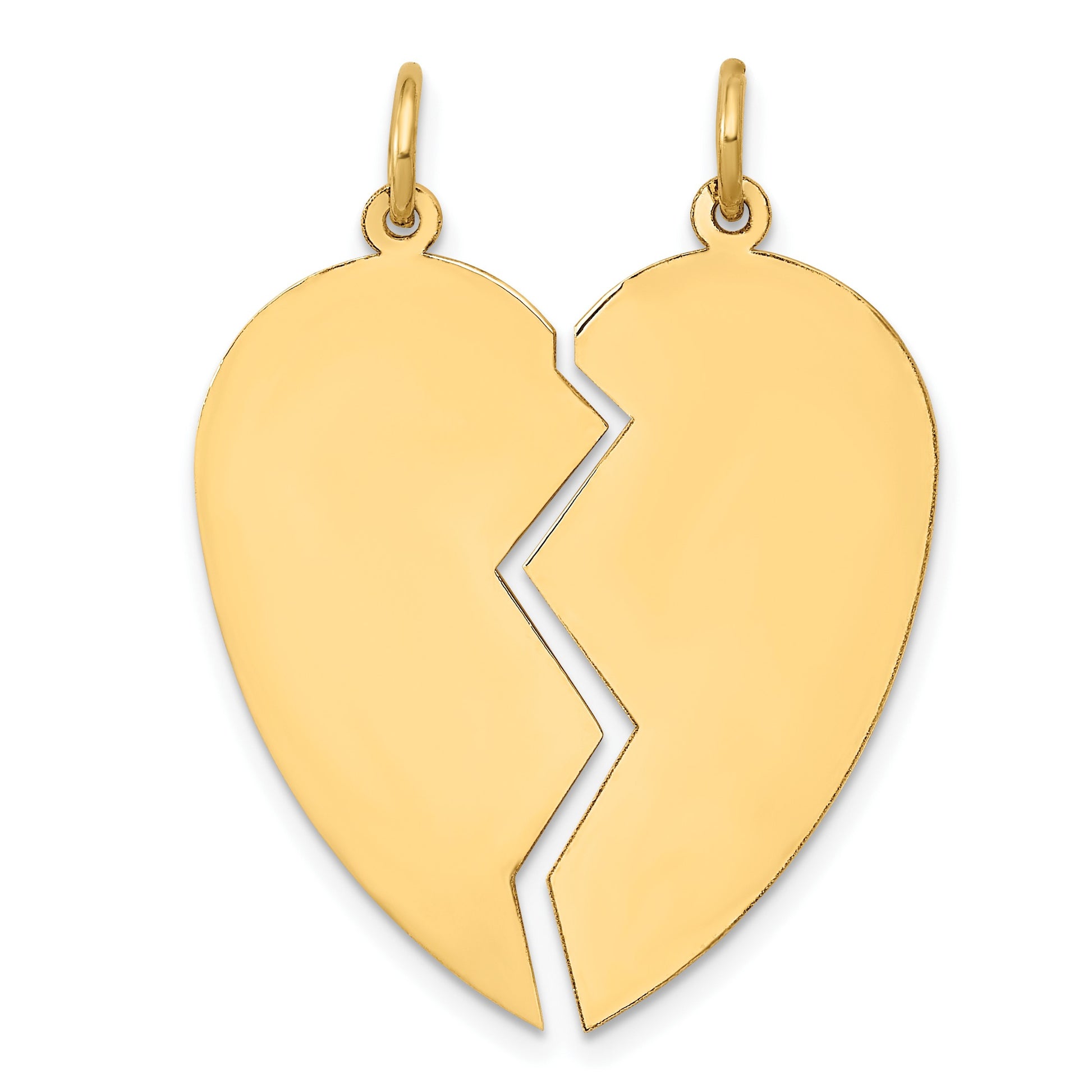 14K 2-piece Engravable 24mm Heart Charm Set