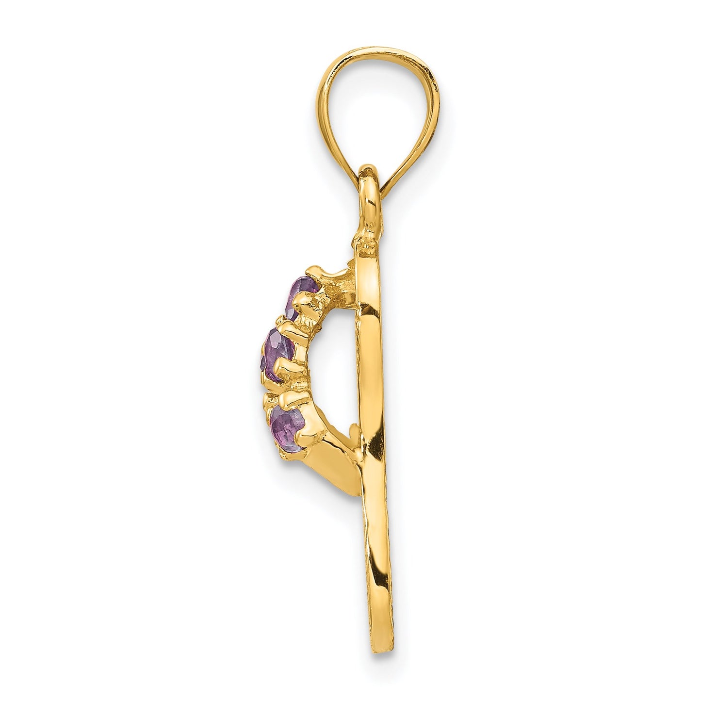 14k 3-D June/Red CZ Birthstone Flip Flop Pendant