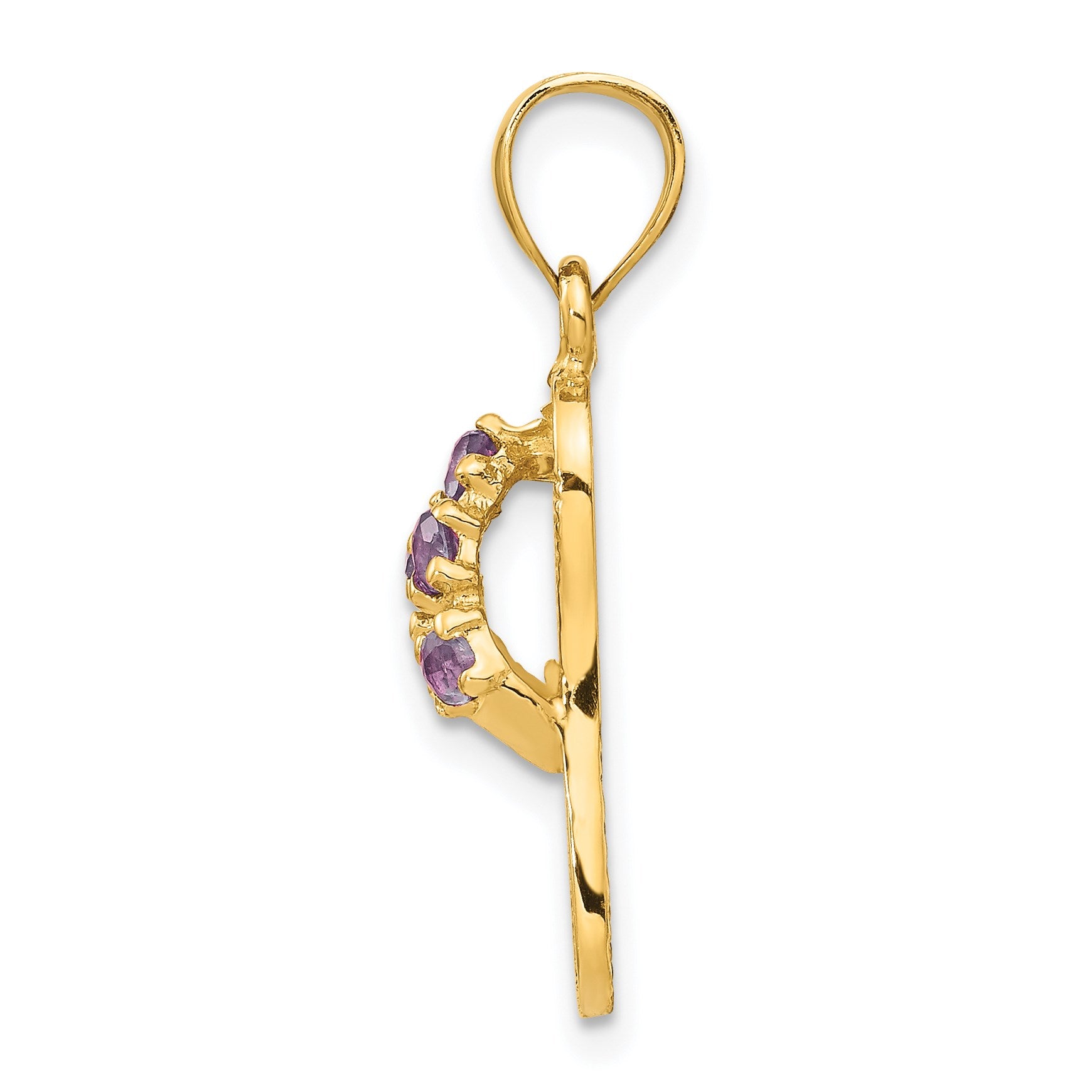 14k 3-D June/Red CZ Birthstone Flip Flop Pendant