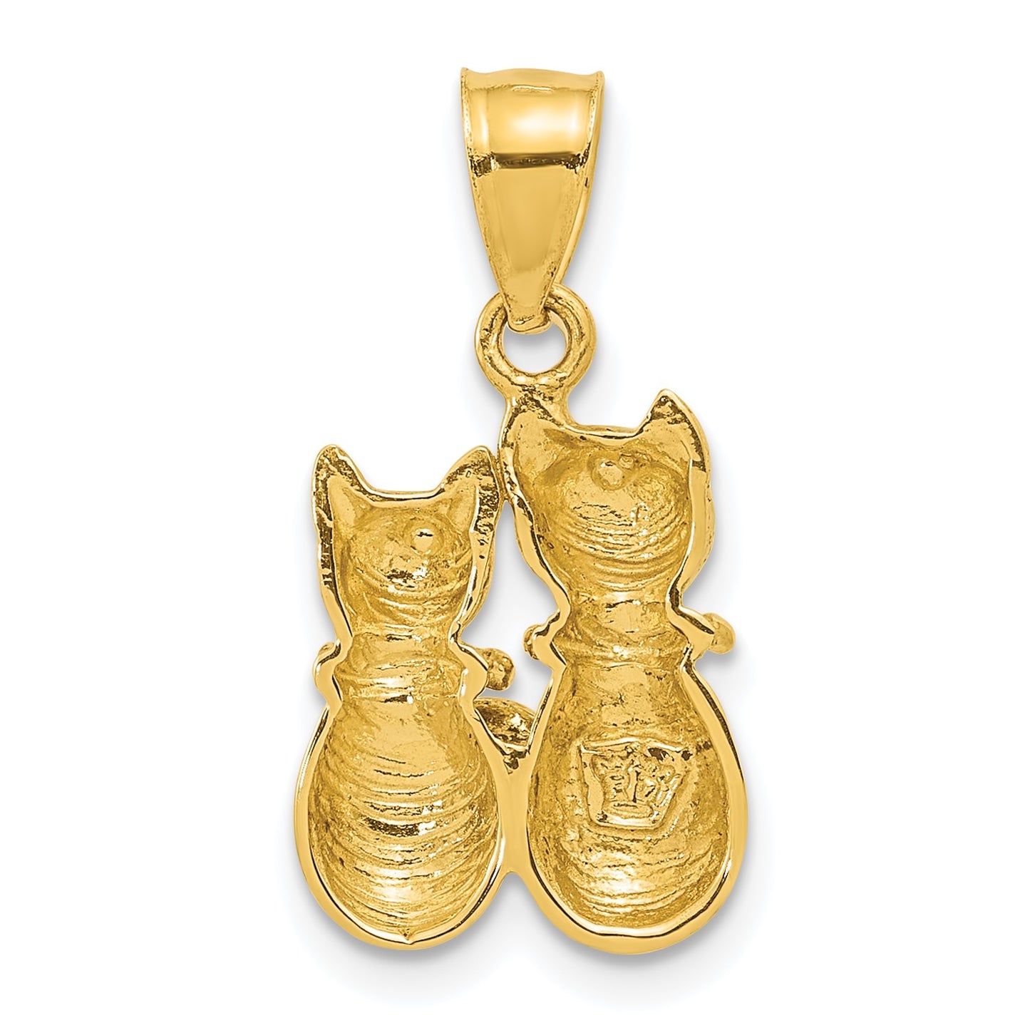 14K Big and Little Cats Pendant