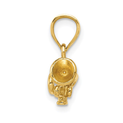 14K 3-D Trumpet Pendant