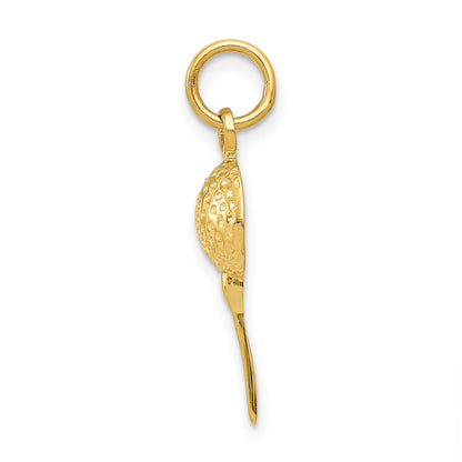 14k Domed Golf Ball on Tee Charm