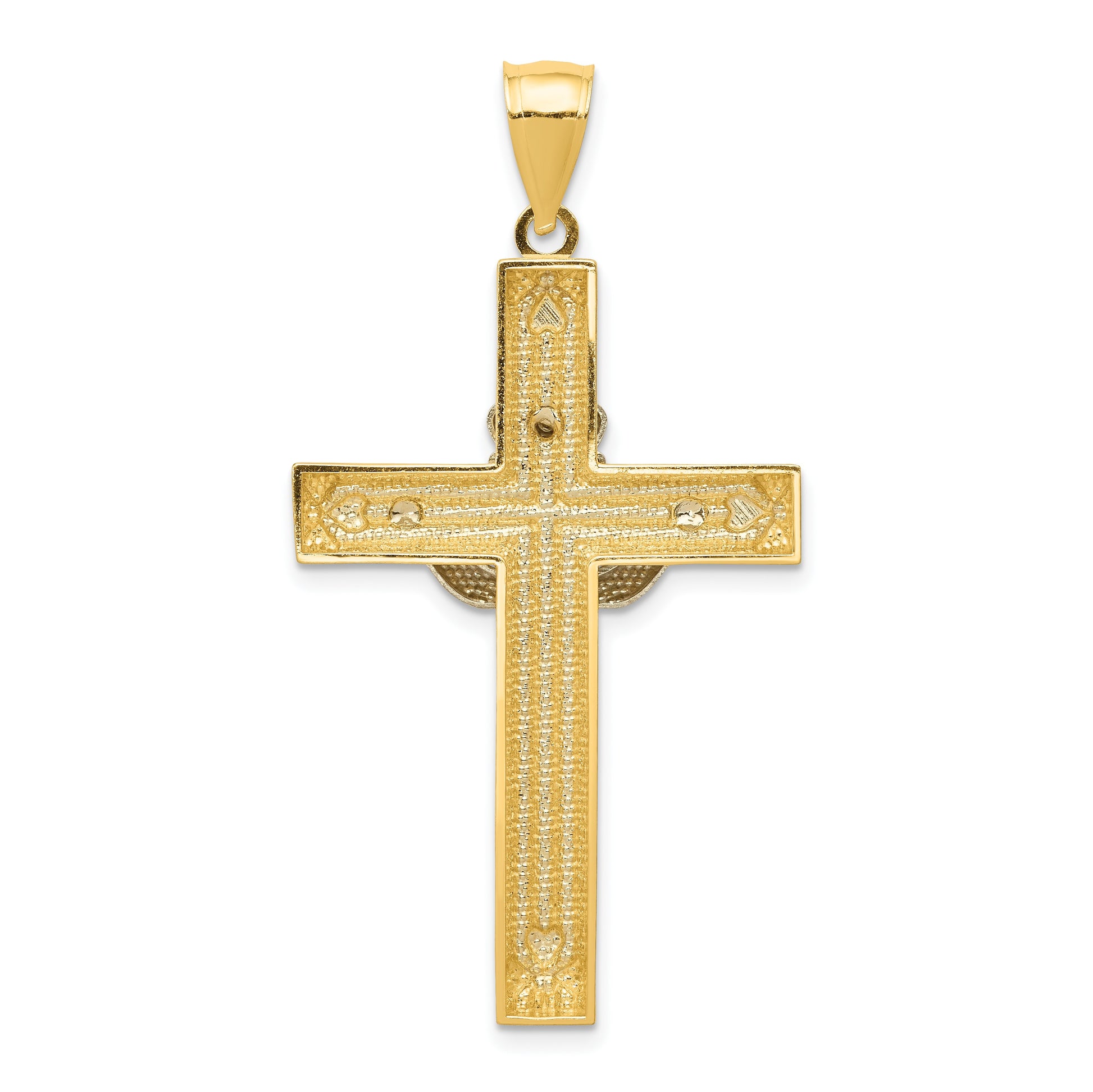 14k Two-tone Large Claddagh Cross Pendant