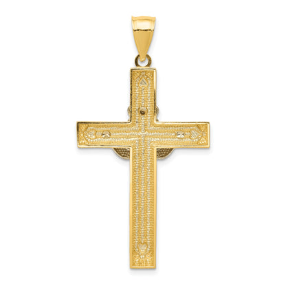 14k Two-tone Large Claddagh Cross Pendant