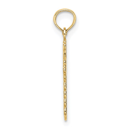14k Budded Cross with Lacey Trim Charm