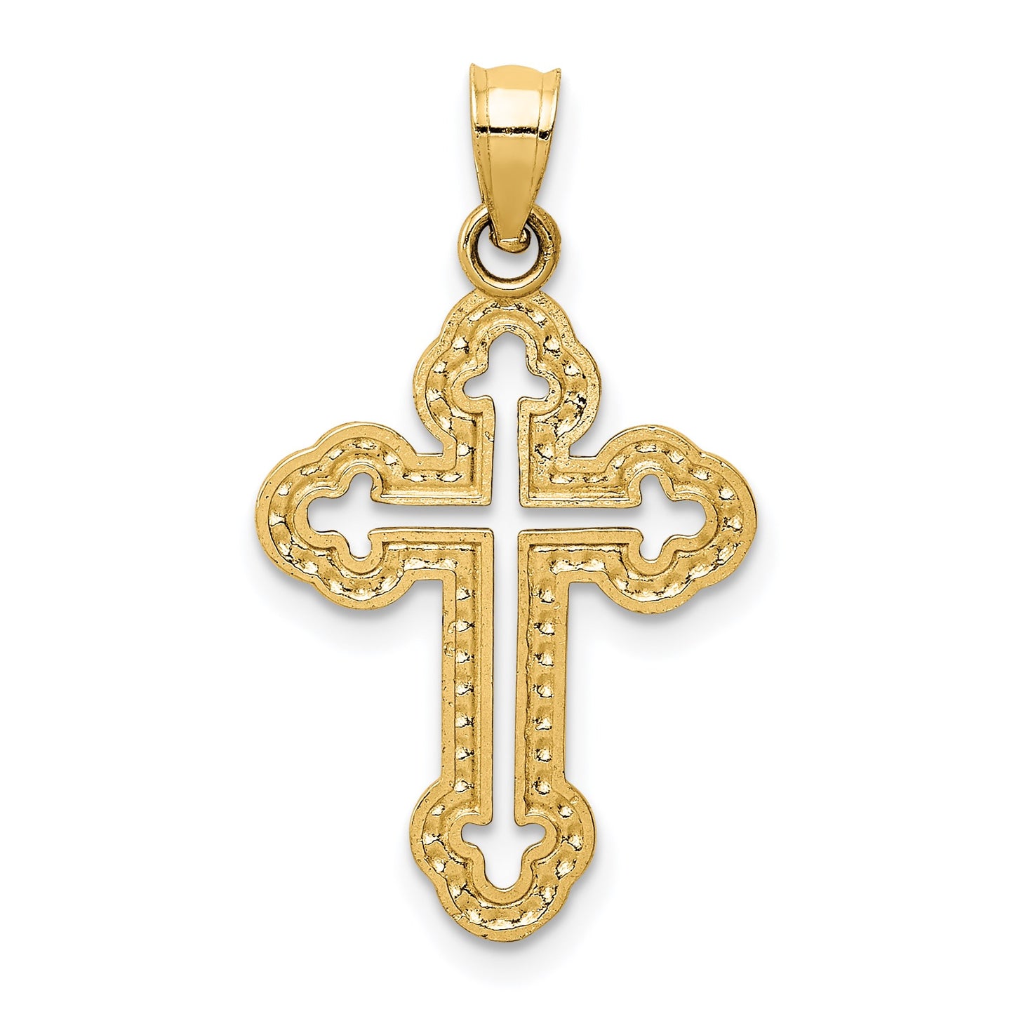 14k Cut-out Budded Cross Charm