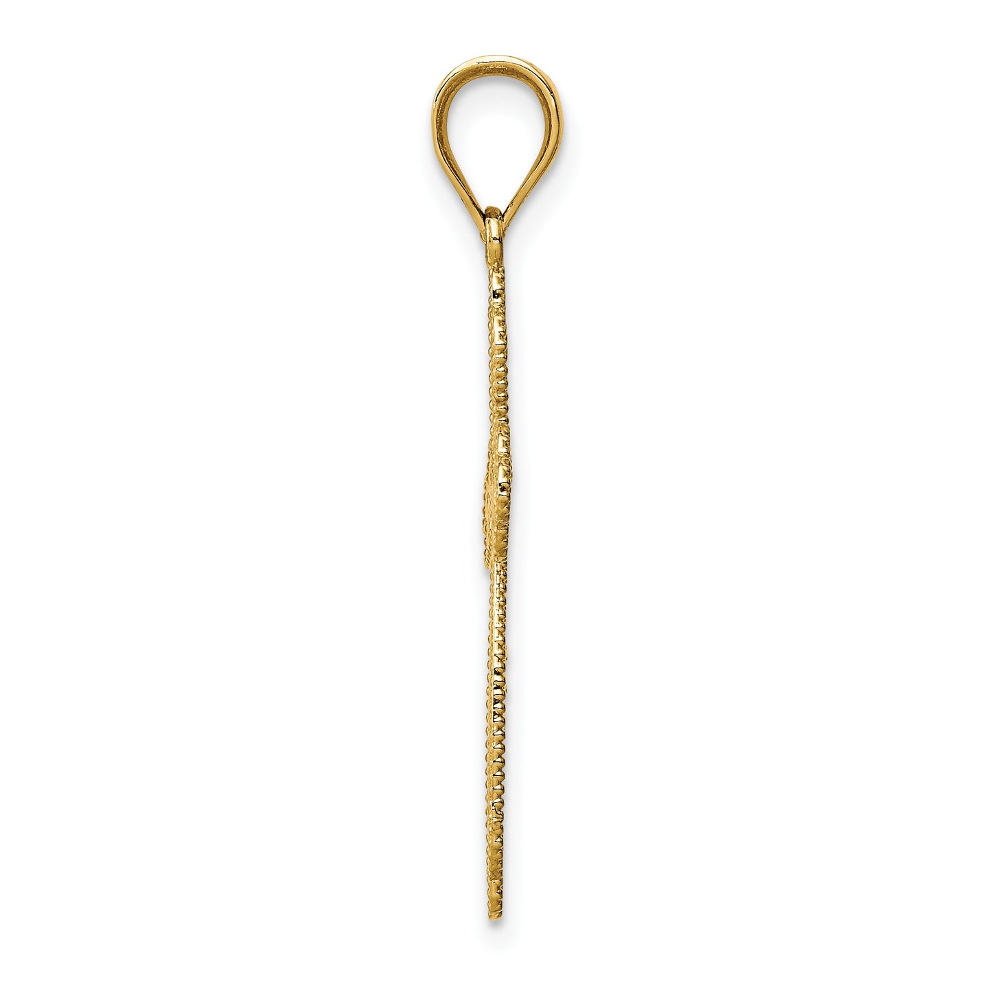 14K Budded Cross Pendant