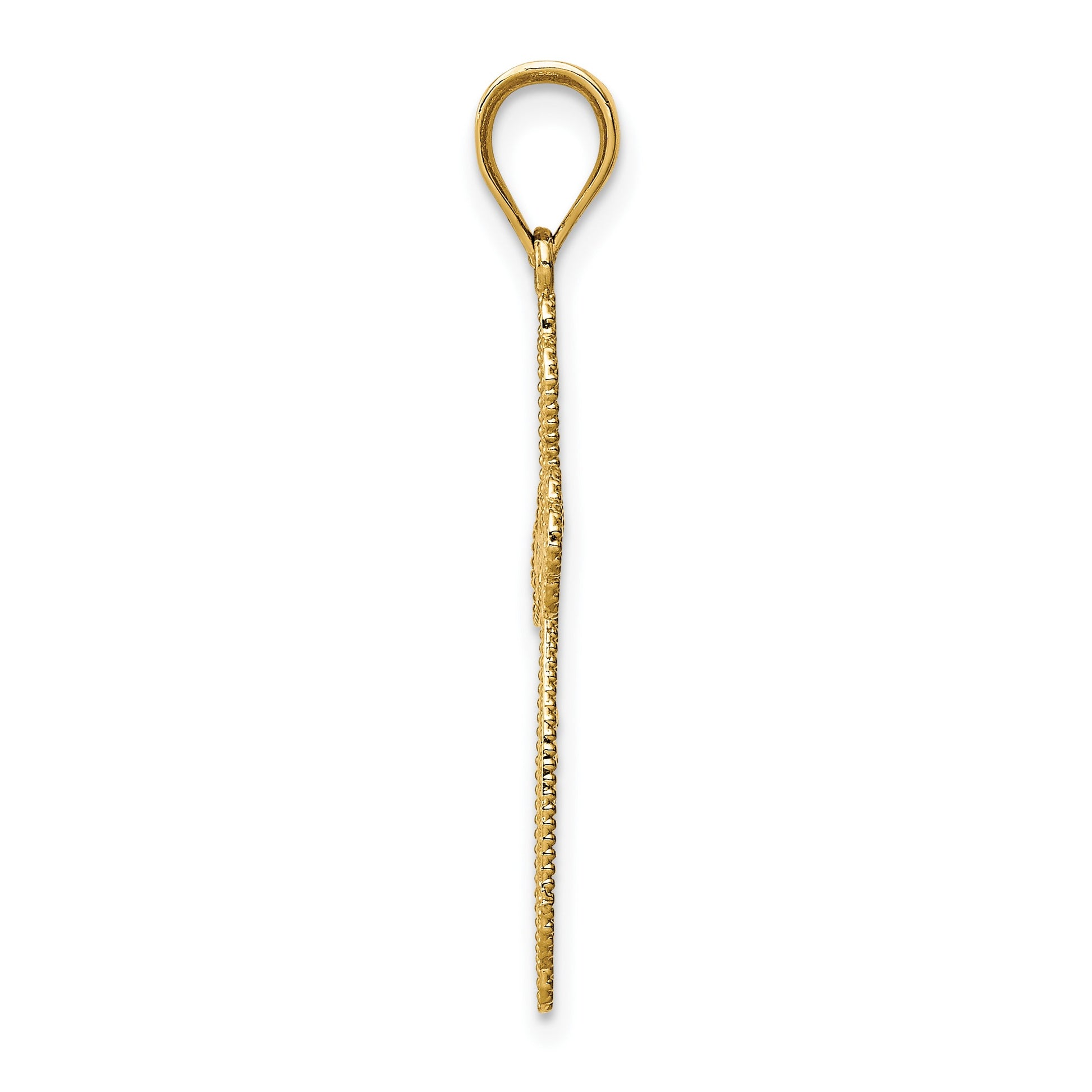 14K Budded Cross Pendant
