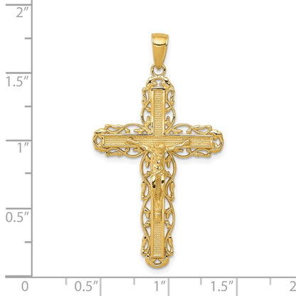 14k Filigree Crucifix Pendant