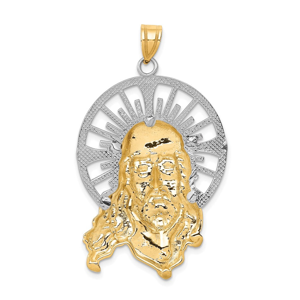 14K Tri-color Diamond-cut Christ Pendant