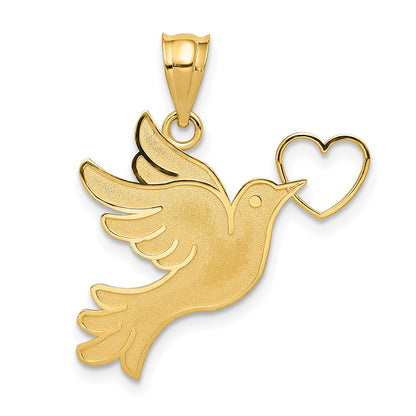 14K Dove w/Heart Pendant